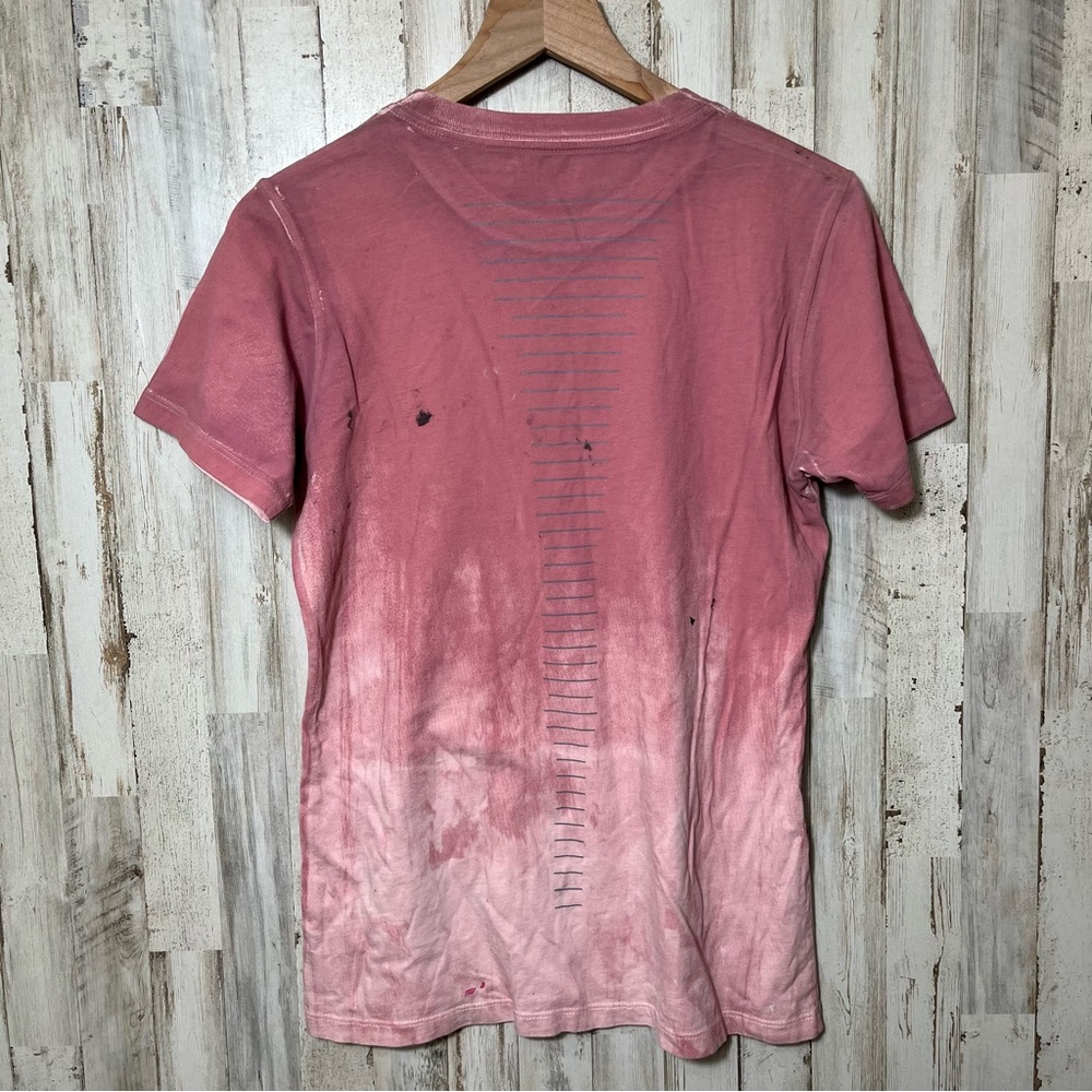 Y2K Affliction Pink White Rhinestone Grunge Painted Thrashed Womens Medium - Picture 4 of 7